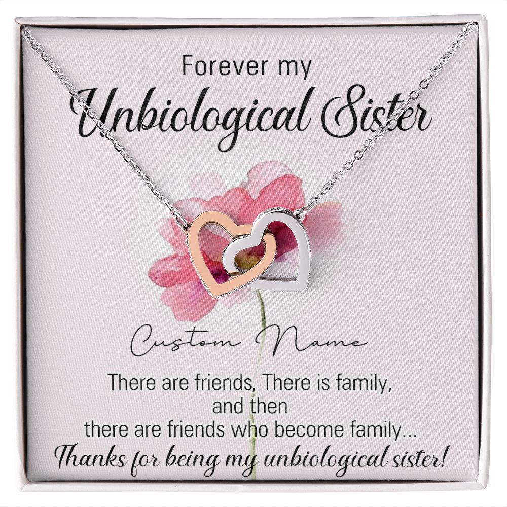 To My Unbiological Sister Necklace for Soul Sister Gift for Big Little Sorority Sister in Law Necklace for Sister Gift Tribe Jewelry Birthday Gift Idea for Best Friend 301 Interlocking Hearts Necklace