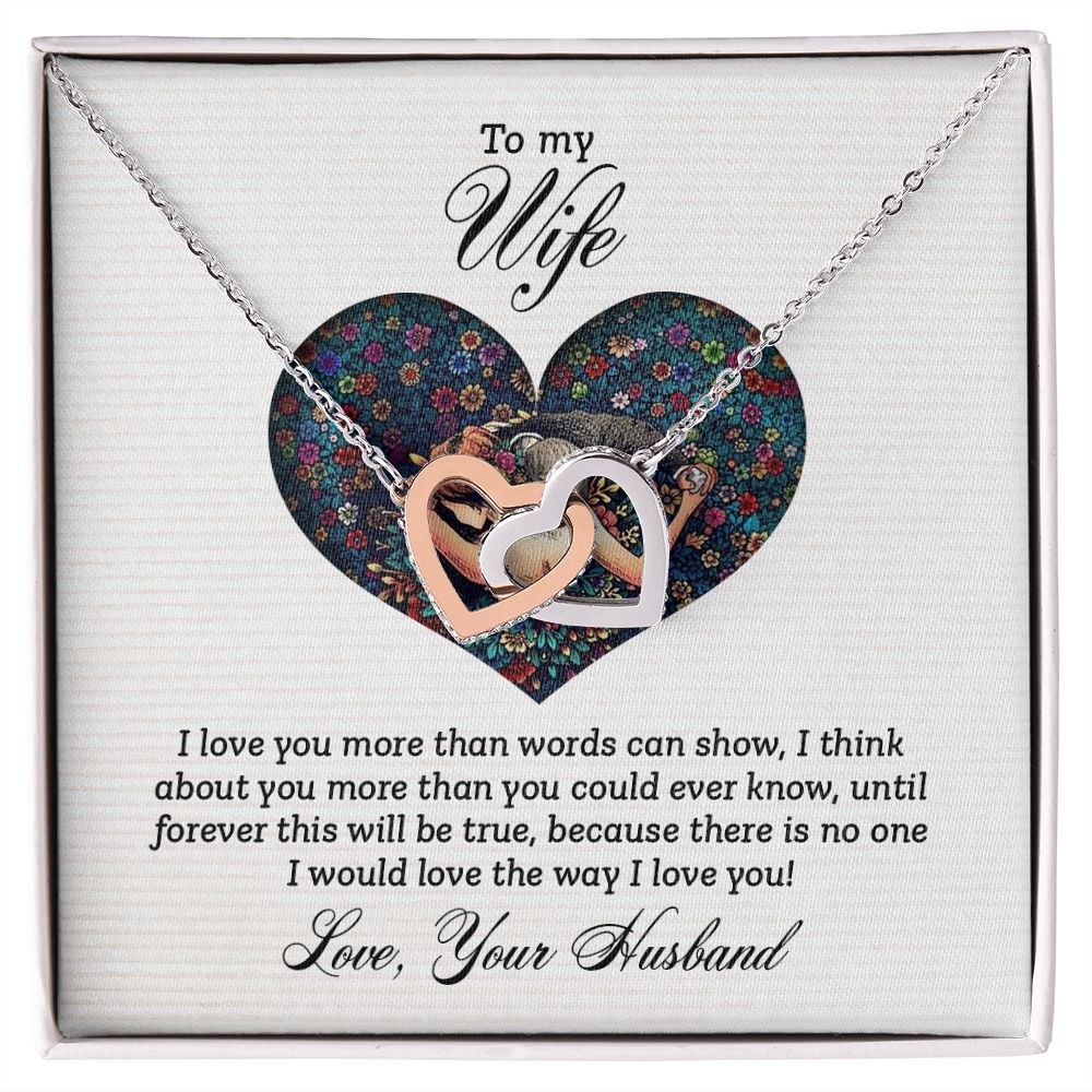 Birthday Gifts For Wife, Necklace Gifts For Wife From Husband, To My Wife Jewelry For Women , To My Wife Necklace  from Husband Wedding Anniversary Present For Wife, Beautiful Wife Jewelry Christmas23 Interlocking Hearts Necklace