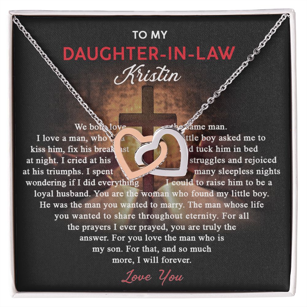 Daughter In Law Gifts Ideas, Daughter In Law Necklace, Gifts For Future Daughter In Law, Daughter In Law Birthday Gifts, Daughter-in-law Gifts From Mother In Law, Birthday Gifts For Daughter8 Interlocking Hearts Necklace