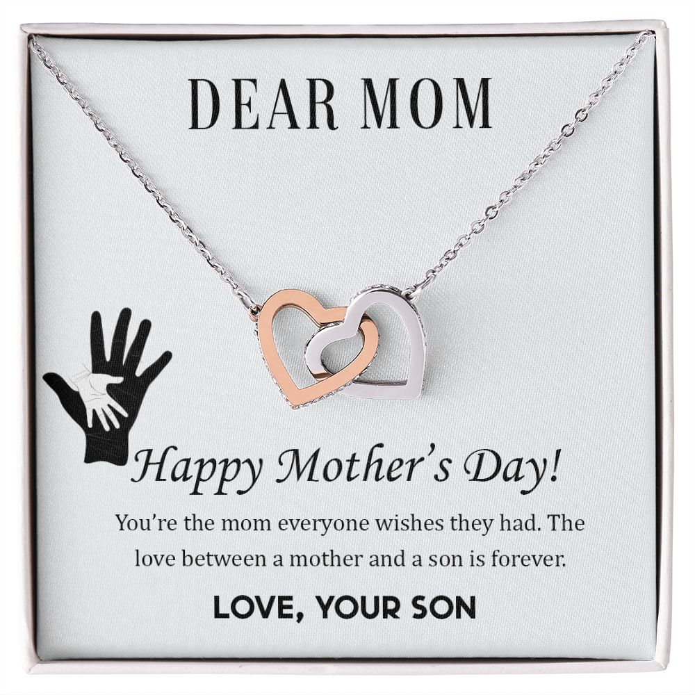 2Mom Necklace Gifts for Mom from Daughter to Mom Gifts for Mothers Day from Daughter, To My Mom Necklace from Daughter to Mom Birthday Gifts Necklace with Message Card and Gift Box2228 Interlocking Hearts Necklace