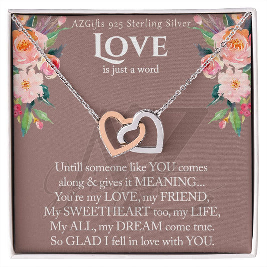 To My Wife Necklace from Husband, Luxury Necklace for Women, Personaled Interlocking Hearts Necklace