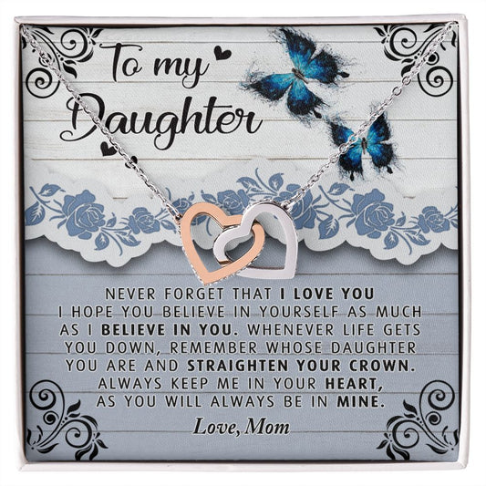 To My Daughter Necklace Gift from Mom, Mother and Daughter Jewelry Necklace for Girls, Mother Daughter Gift Ideas, Jewelry Pendant Necklace