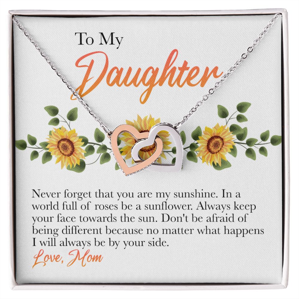 Mother Daughter Gift Ideas, To My Daughter Gift Necklace from Mom, Jewelry Pendant Present for Daughter, Birthday Christmas Gift Graduation Gifts for Daughters, Mother and Daughter Necklace 30 Interlocking Hearts Necklace