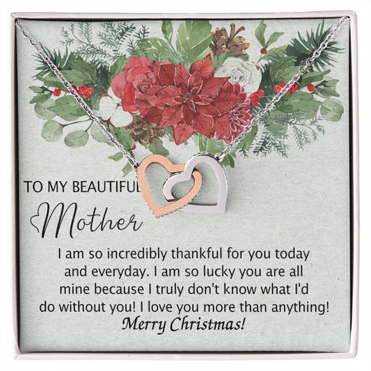 To My Mother Necklace from Daughter Pendant for Mom Christmas Pendant Inspirational Gift from Son to Mom Personalized Necklace Gift for Mother Fiance Christmas Present from Child 301 Interlocking Hearts Necklace