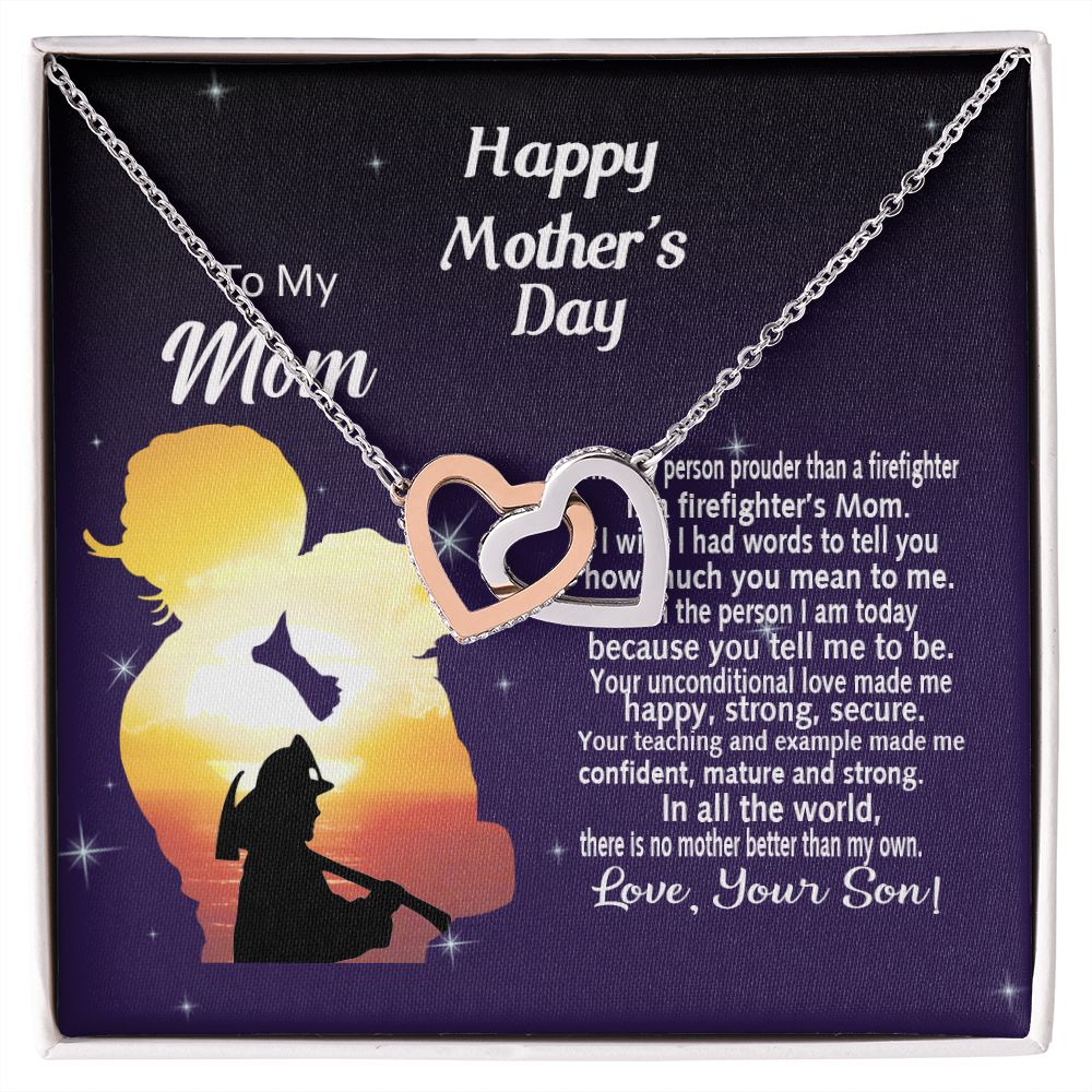 Mom Necklace Gifts for Mom from Daughter to Mom Gifts for Mothers Day from Daughter, To My Mom Necklace from Daughter to Mom Birthday Gifts Necklace with Message Card and Gift Box14 Interlocking Hearts Necklace