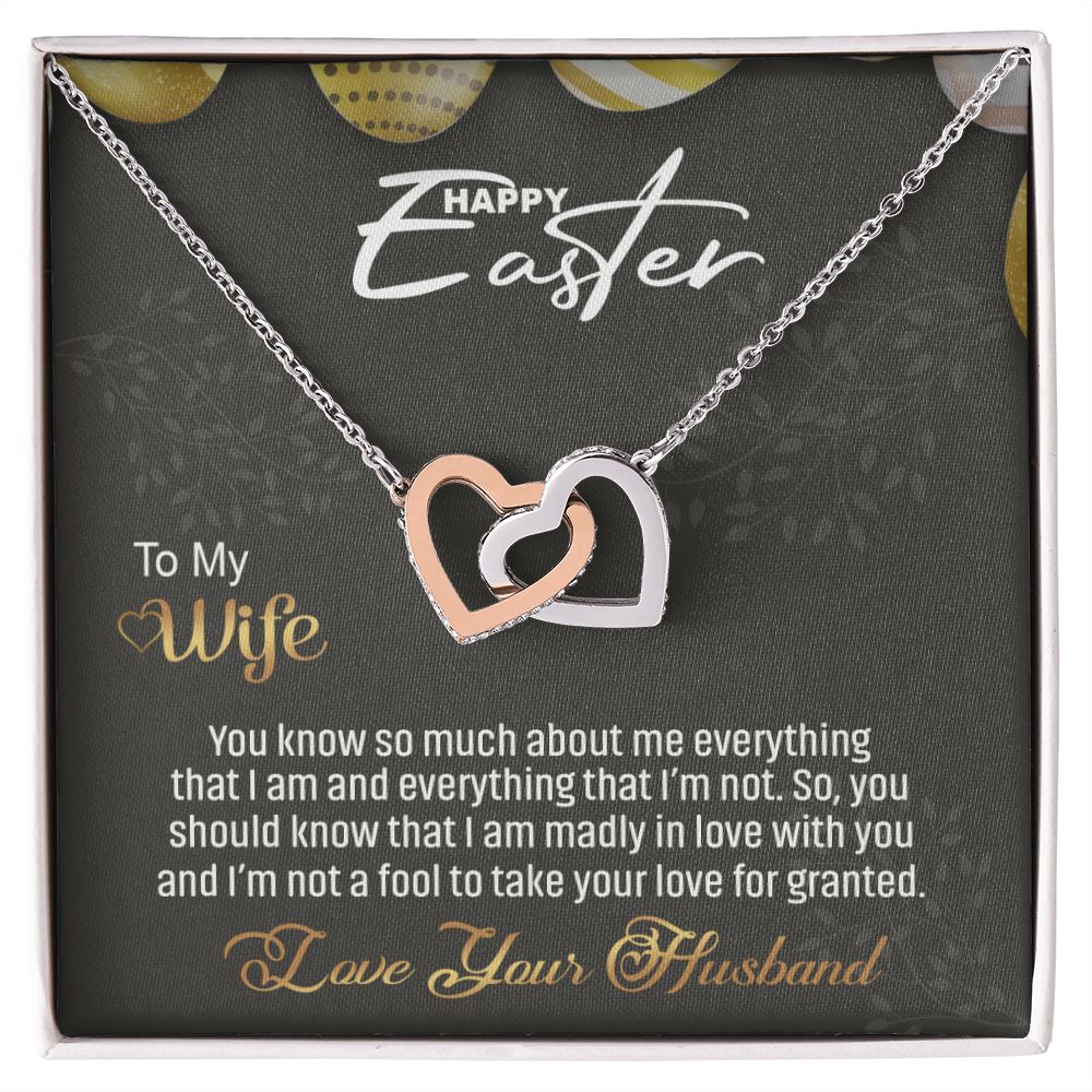 To my Wife Love Knot Necklace, Easter Gift for Wife Necklace, Easter Necklace Interlocking Hearts Necklace