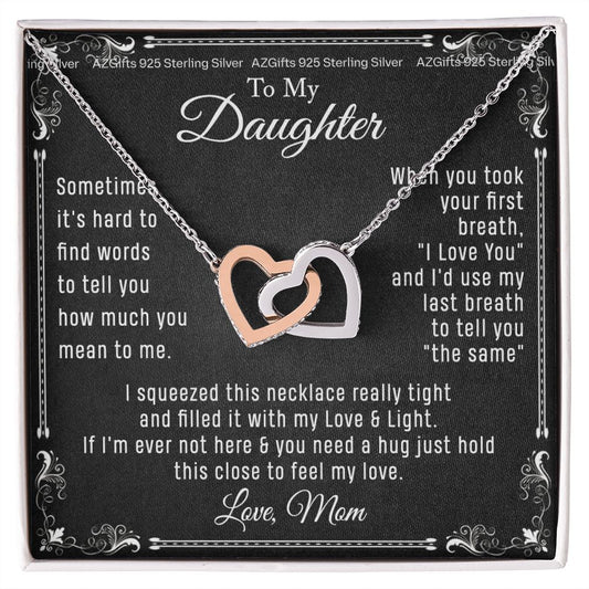 To My Daughter Necklace From Mom - Necklaces For Daughter From Mom, Mother Daughter Necklace, Gifts For Daughters From Mothers, Jewelry Gift For Badass Daughter On Birthday, Christmas, Graduation