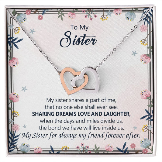 To My Sister Necklace Pendant Inspirational Jewelry For Women Teen Girl Family and Friendship Gifts Sisters Gifts Idea Sister Jewelry Necklace for Sisters Gift for Sister 301 Interlocking Hearts Necklace