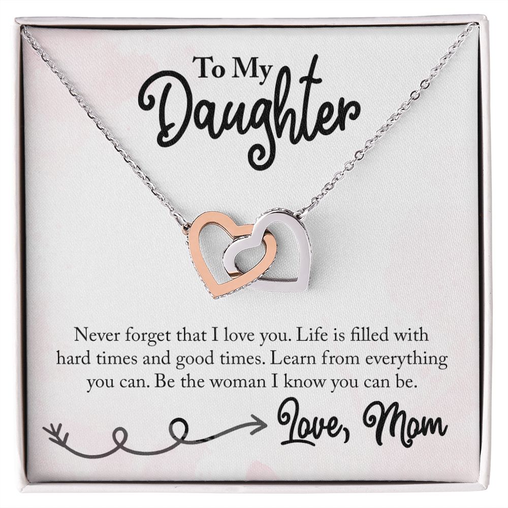 To My Daughter Necklace Pendant Gift From Mom Necklace I Know You Can Be With Message Card Gift Box Gift For To Daughter Daughter In Law On Birthday Anniversary Interlocking Hearts Necklace