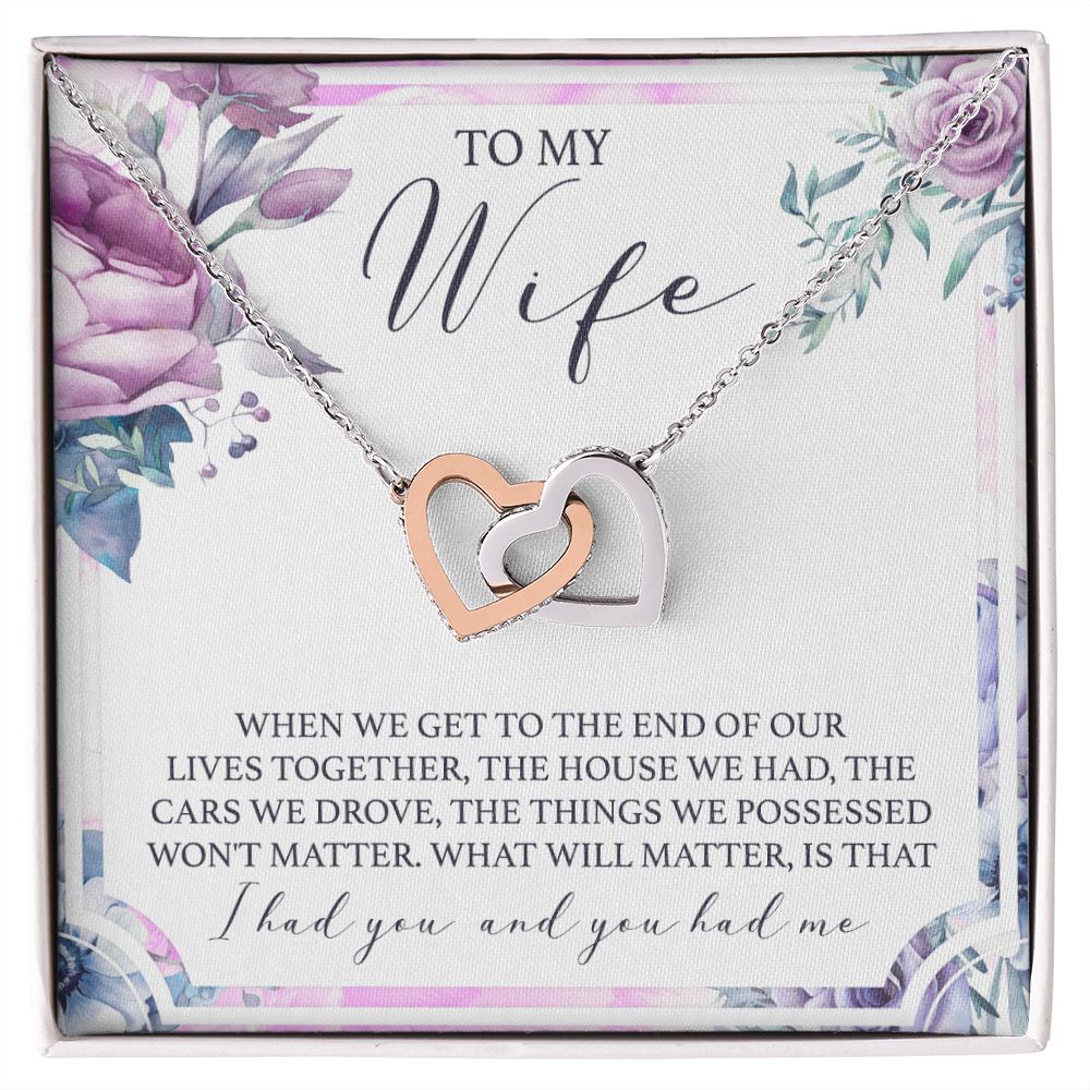 Birthday Gifts For Wife, Necklace Gifts For Wife From Husband, To My Wife Jewelry For Women , To My Wife Necklace  from Husband Wedding Anniversary Present For Wife, Beautiful Wife Jewelry Christmas 5 Interlocking Hearts Necklace