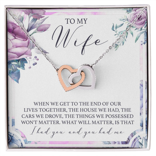 Birthday Gifts For Wife, Necklace Gifts For Wife From Husband, To My Wife Jewelry For Women , To My Wife Necklace  from Husband Wedding Anniversary Present For Wife, Beautiful Wife Jewelry Christmas 5 Interlocking Hearts Necklace