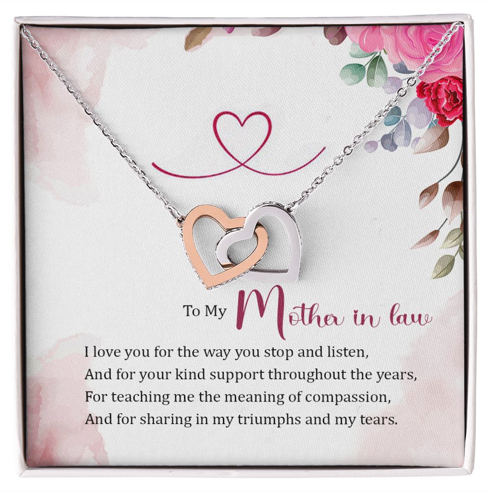 Mother in Law Necklace, Jewelry for Women, Future Mother in Law Gifts from Daughter in Law, Mother of Bride Gifts For Mother in Law, Birthday Gifts For Mother In Law From Daughter In Law17 Interlocking Hearts Necklace
