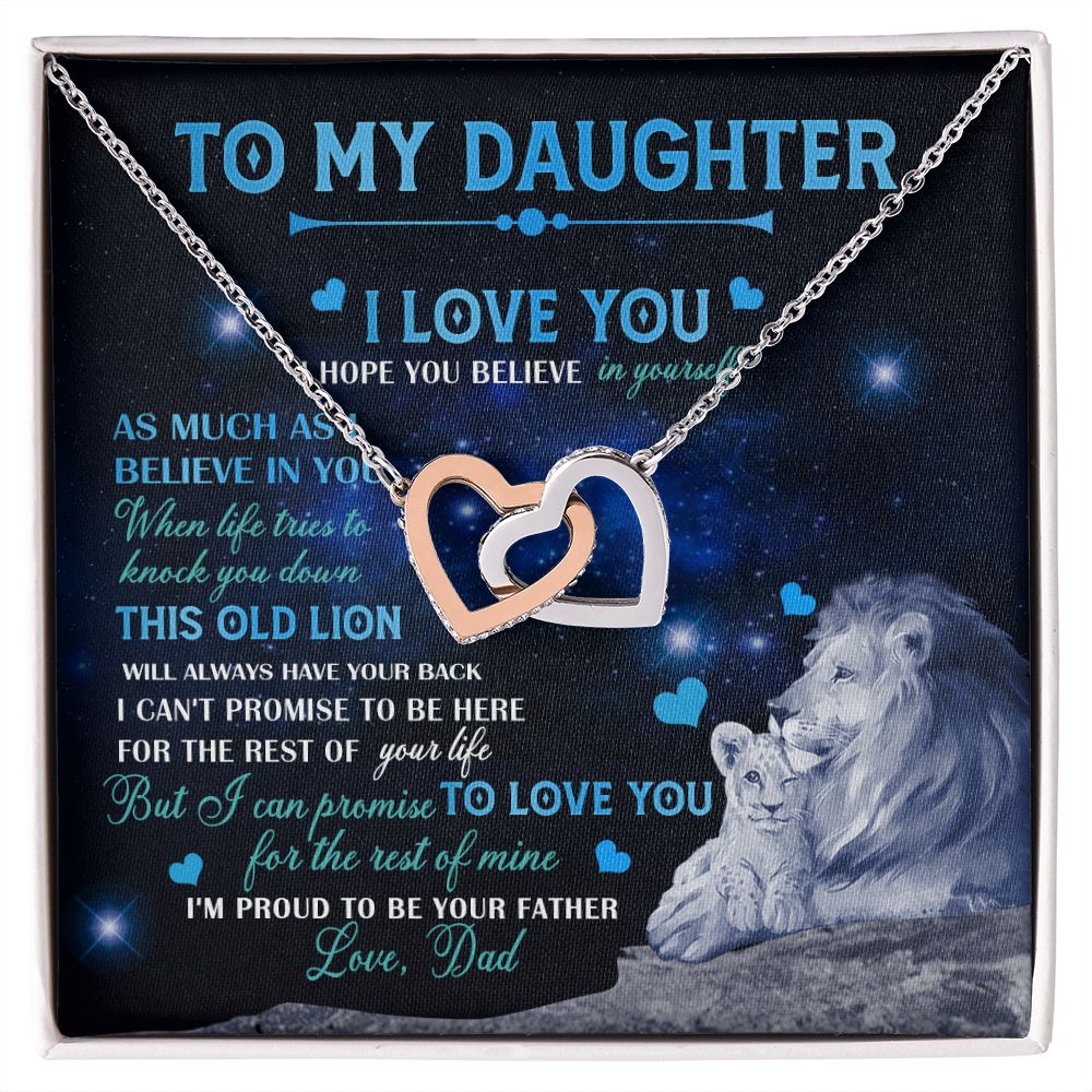 Dad To Daughter Necklace Jewelry Gift for Daughter from Dad Father Daughter Gift 175009114907 Interlocking Hearts Necklace
