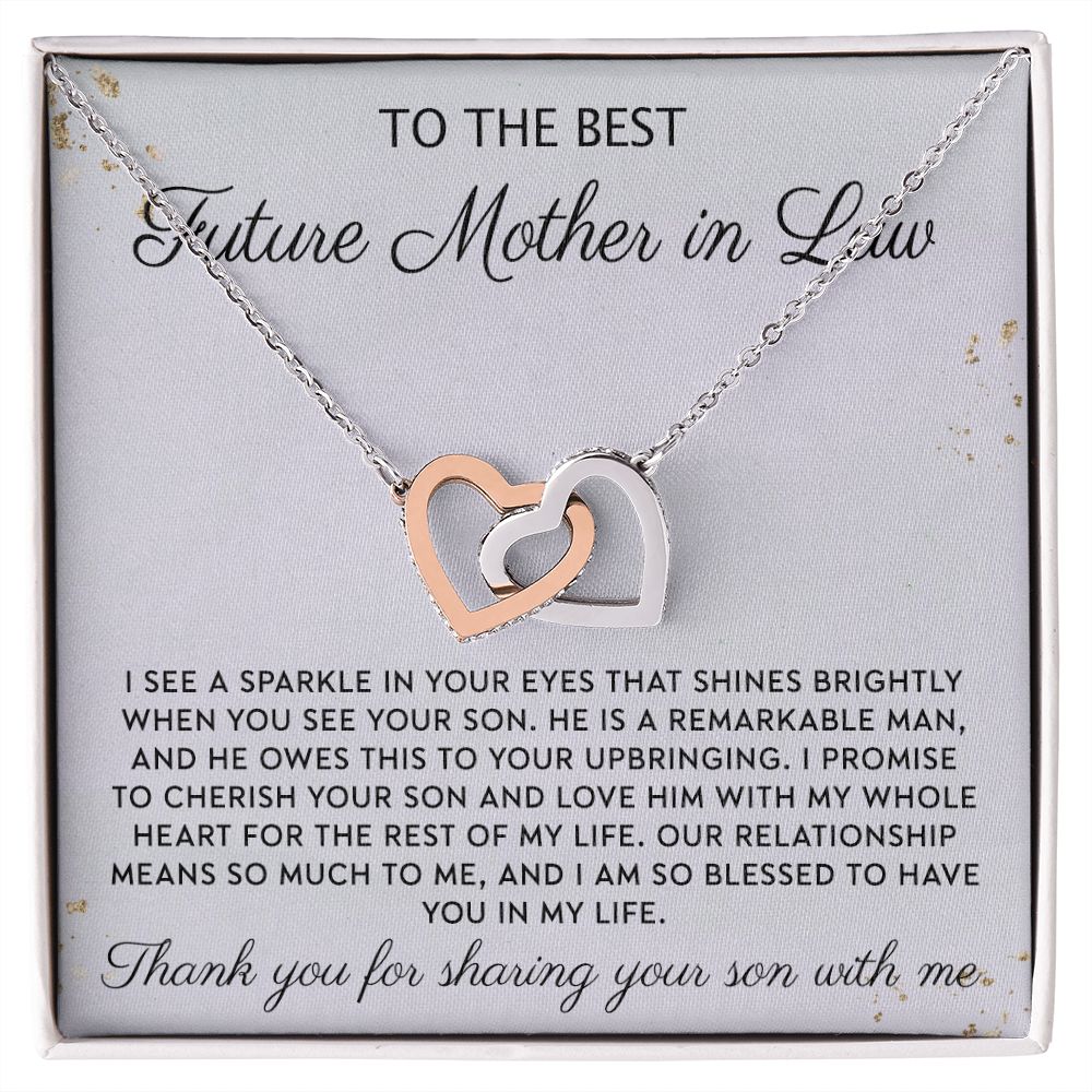 Gift to MIL Mother of the Groom Gift From Bride Wedding Gift Pendants from Bride Gifts for Mom Mother of the Bride Necklace Unique Groom Mom Interlocking Hearts Necklace