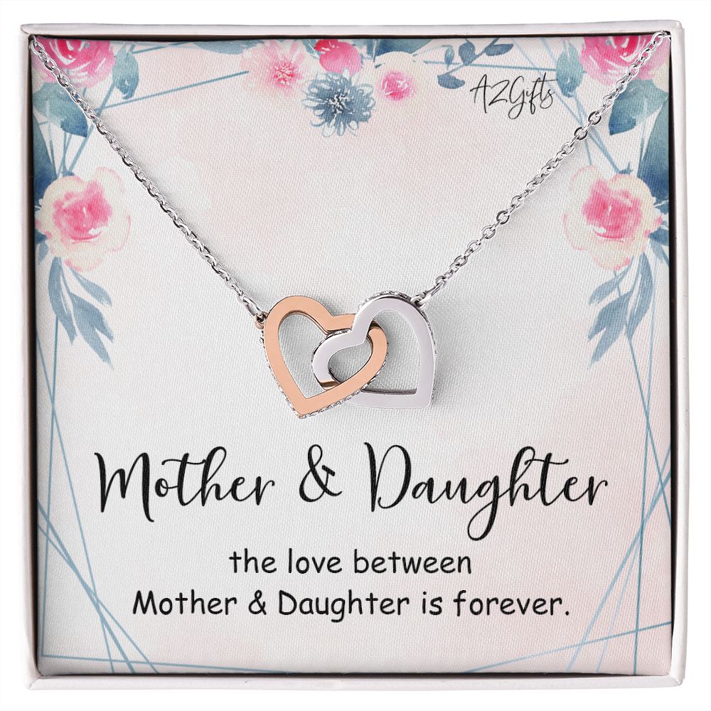 Mom Necklace Gifts for Mom from Daughter to Mom Gifts for Mothers Day from Daughter, To My Mom Necklace from Daughter to Mom Birthday Gifts Necklace with Message Card and Gift Box Interlocking Hearts Necklace