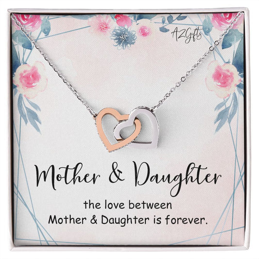 Mom Necklace Gifts for Mom from Daughter to Mom Gifts for Mothers Day from Daughter, To My Mom Necklace from Daughter to Mom Birthday Gifts Necklace with Message Card and Gift Box Interlocking Hearts Necklace