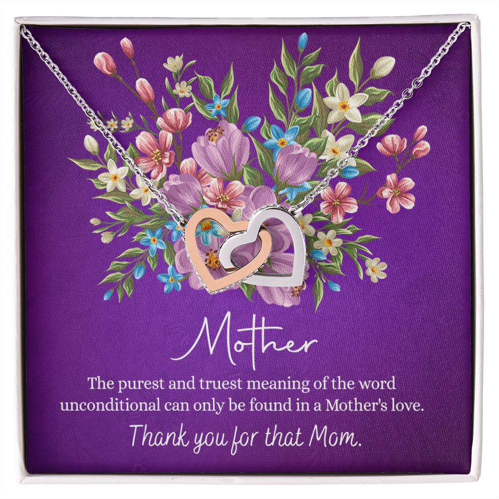 Happy Mother's Day Gift for Mom from Daughter Message Card Necklace Gift Idea Mother Jewelry Mom Necklace from Daughter To My Mom Love Knot Necklace Pendant Interlocking Hearts Necklace