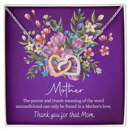 Happy Mother's Day Gift for Mom from Daughter Message Card Necklace Gift Idea Mother Jewelry Mom Necklace from Daughter To My Mom Love Knot Necklace Pendant Interlocking Hearts Necklace