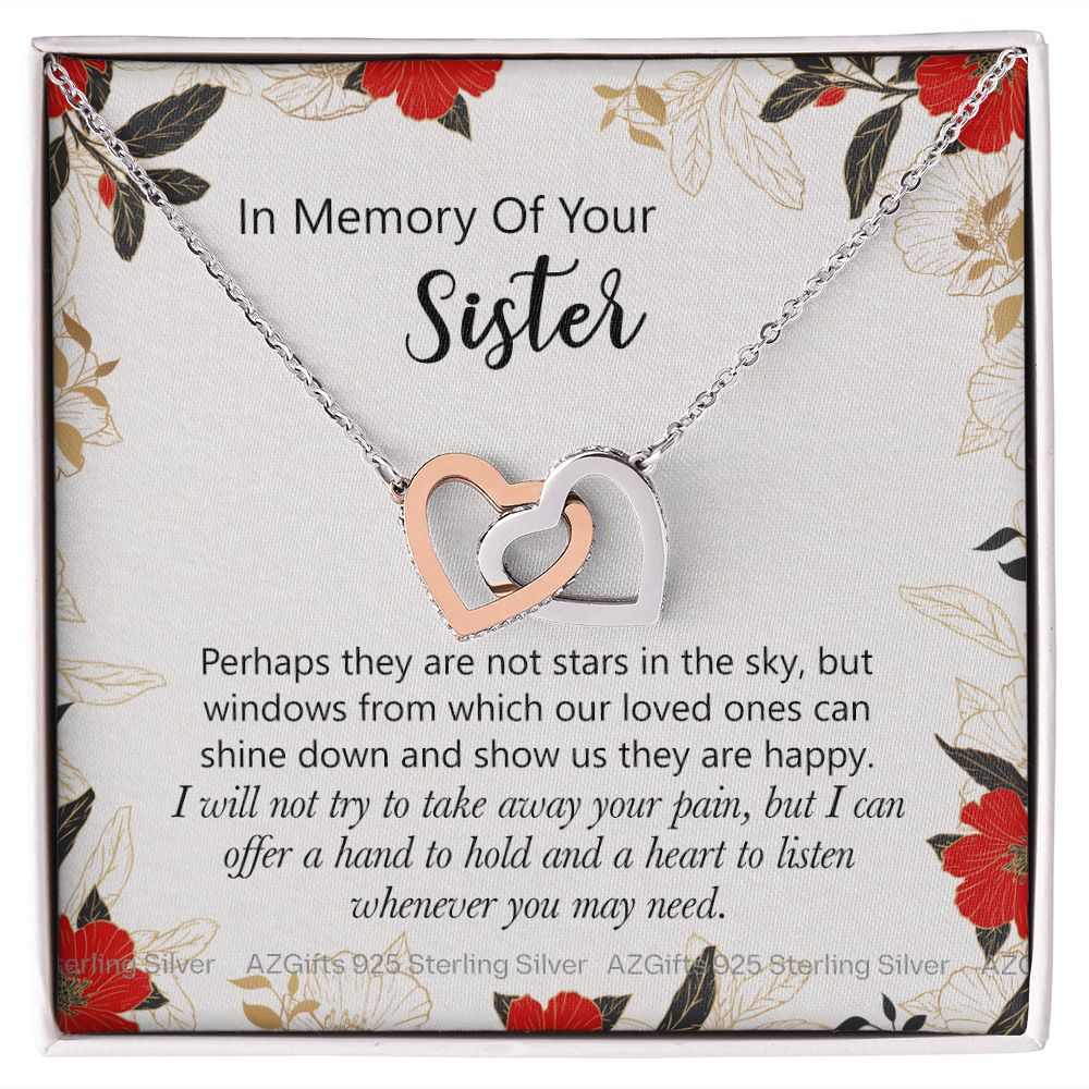 In Memory Of Your Sister Gift, Sympathy Loss Of Sister, Memorial Gift For Loss Of Sister , Sympathy Gift Loss Of A Sister, Loss Of A Sister Interlocking Hearts Necklace