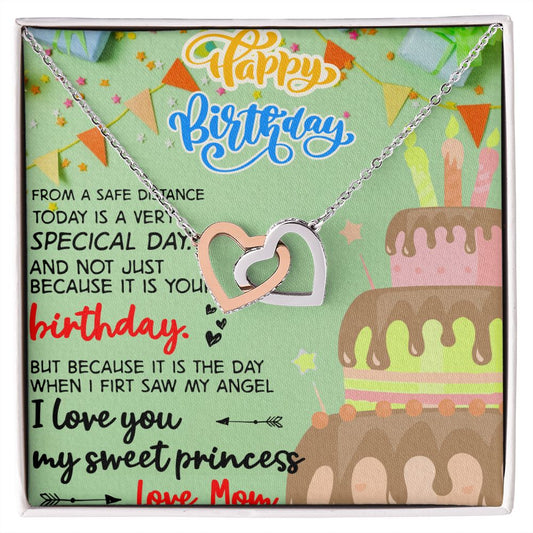 Mother Daughter Gift Ideas, To My Daughter Gift Necklace from Mom, Jewelry Pendant Present for Daughter, Birthday Christmas Gift Graduation Gifts for Daughters, Mother and Daughter Necklace 31 Interlocking Hearts Necklace