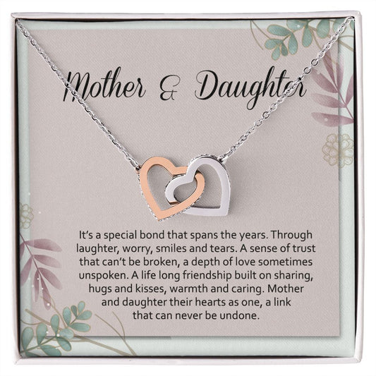 Mom Necklace Gifts for Mom from Daughter to Mom Gifts for Mothers Day from Daughter, To My Mom Necklace from Daughter to Mom Birthday Gifts Necklace with Message Card and Gift Box2245 Interlocking Hearts Necklace