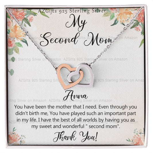 Personalized Necklace Gift for Mom Necklace Gift for Mom Necklace Gift for Stepmom Gift for Bonus Mom Jewelry Gift for Mother in Law Necklace for Second Mom Gift Interlocking Hearts Necklace