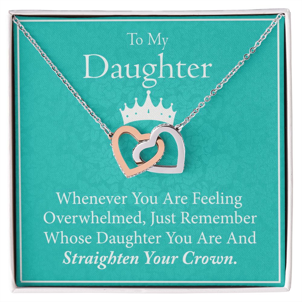 Jewelry Pendant Present for Daughter, To My Daughter Gift Necklace from Mom, Mother Daughter Gift Ideas, Birthday Christmas Gift Graduation Gifts for Daughters, Mother and Daughter Necklace 15 Interlocking Hearts Necklace