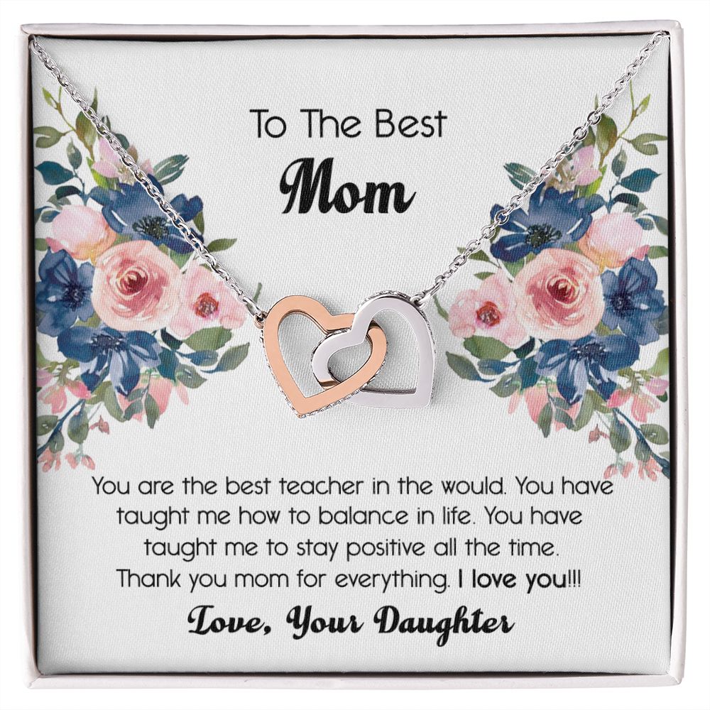 To My Mom Necklace, Gift For Mom, Mother's Day Gift from Daughter, Mom Jewelry Gift for Mothers Day, Birthday Gift for Mother, Moms Gift from Daughter Son, Necklace for Mom Mother 7 Interlocking Hearts Necklace