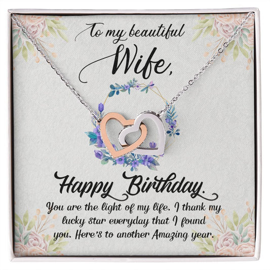 To My Beautiful Wife Necklace, Wedding Anniversary Jewelry For Women, Necklace For Wife from Husband, Gifts For Wife Birthday Gifts Necklace, Jewelry With Message Card In A Gift Box