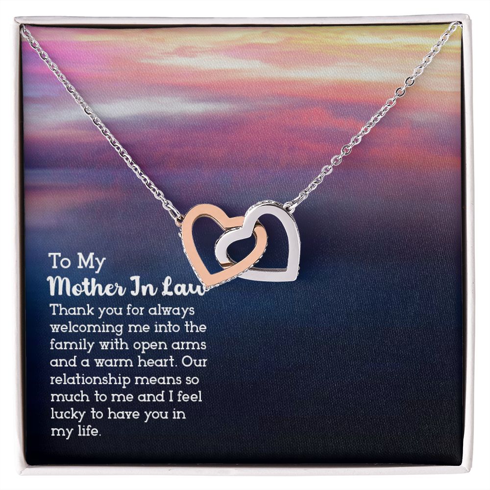Mother in Law Necklace, Jewelry for Women, Future Mother in Law Gifts from Daughter in Law, Mother of Bride Gifts For Mother in Law, Birthday Gifts For Mother In Law From Daughter In Law13 Interlocking Hearts Necklace