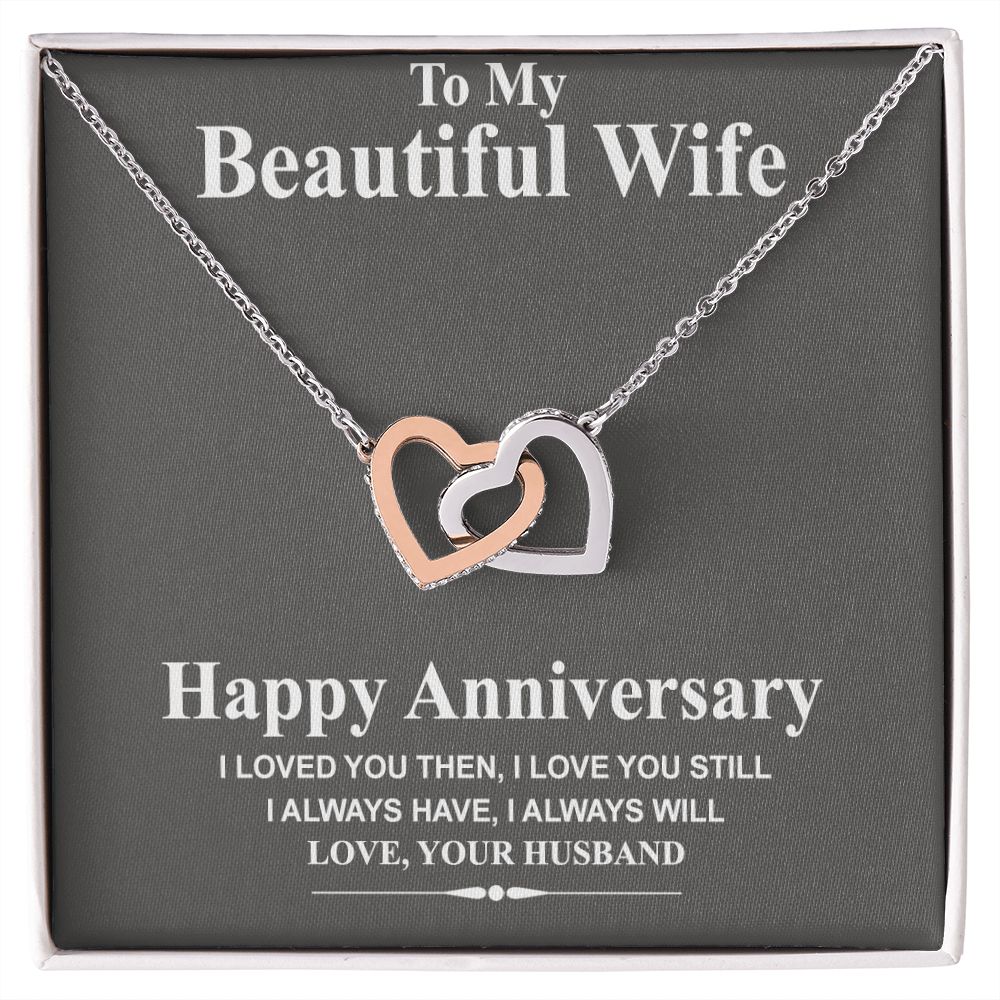 Wife Necklace Gift From Husband To My Beautiful Wife Pendant Necklace Anniversary Valentines Day Anniversary Jewelry with Message Card and Gift Box. Gift for Wife. Heart Necklace Gift Set for Wife