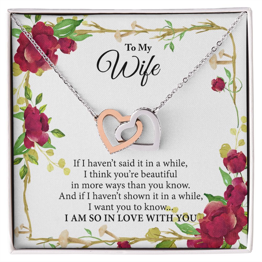 Birthday Gifts For Wife, Necklace Gifts For Wife From Husband, To My Wife Jewelry For Women , To My Wife Necklace  from Husband Wedding Anniversary Present For Wife, Beautiful Wife Jewelry Christmas19 Interlocking Hearts Necklace