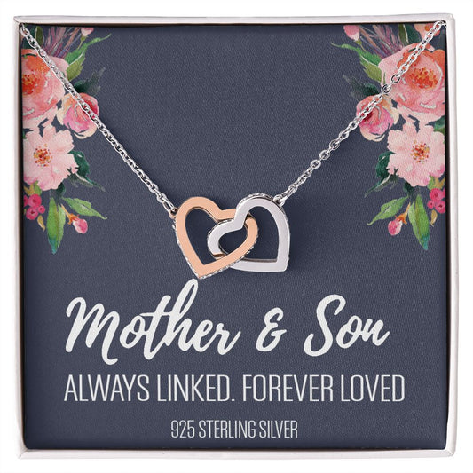 Gift For Mom From Son, Mother Son Gifts, Happy Mother's Day Necklace, Mom Gift Interlocking Hearts Necklace
