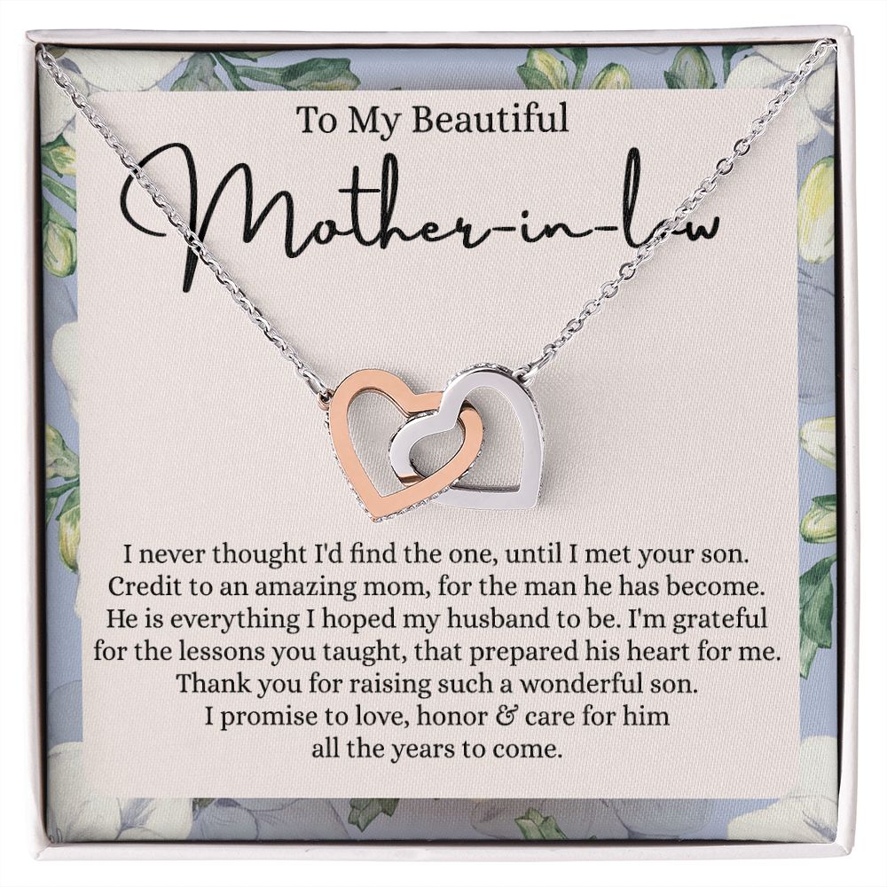 Mother in Law Necklace, Jewelry for Women, Future Mother in Law Gifts from Daughter in Law, Mother of Bride Gifts For Mother in Law, Birthday Gifts For Mother In Law From Daughter In Law Interlocking Hearts Necklace
