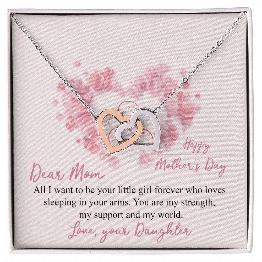 Mom Necklace Gifts for Mom from Daughter to Mom Gifts for Mothers Day from Daughter, To My Mom Necklace from Daughter to Mom Birthday Gifts Necklace with Message Card and Gift Box25 Interlocking Hearts Necklace