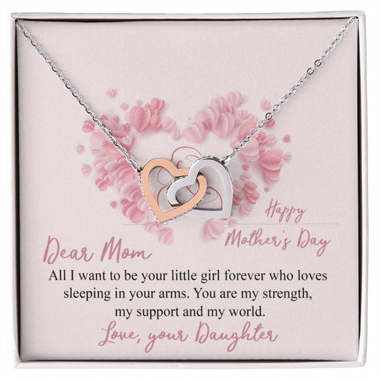 Mom Necklace Gifts for Mom from Daughter to Mom Gifts for Mothers Day from Daughter, To My Mom Necklace from Daughter to Mom Birthday Gifts Necklace with Message Card and Gift Box25 Interlocking Hearts Necklace