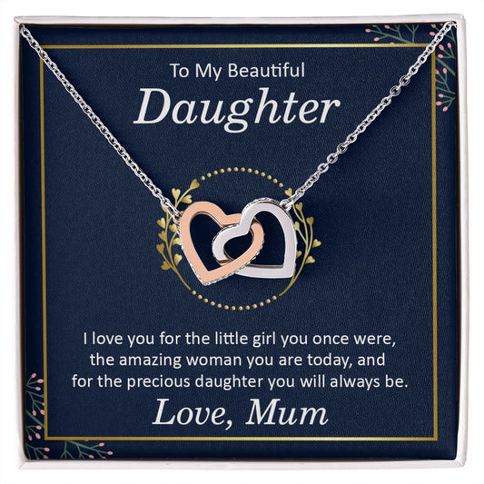 To My Daughter Necklace Gift from Mom, Mother and Daughter Jewelry Necklace for Girls, Mother Daughter Gift Ideas, Jewelry Pendant Necklace