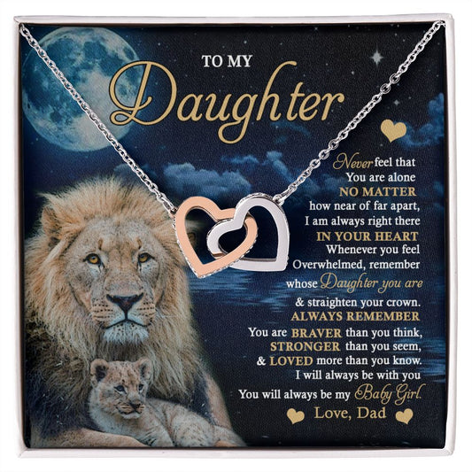 To My Daughter from Dad Old Lion Necklace Jewelry for Women Birthday Valentine