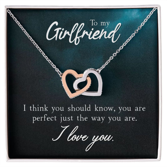 To My Girlfriend Necklace from Boyfriend To My Future Wife Necklace Jewelry For Girlfriend Gift For Girlfriend Gift for Her Romantic Birthday Valentines Day Gift For Girlfriend Gifts Necklaces 28 Interlocking Hearts Necklace