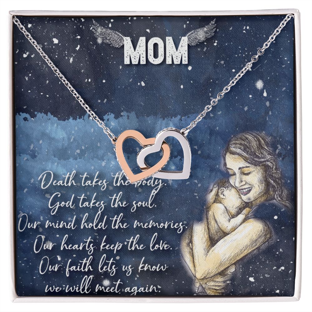 To My Mom Necklace Pendant Gift From Daughter Your Faith Lets Us Know With Message Card Gift For Mom Interlocking Hearts Necklace
