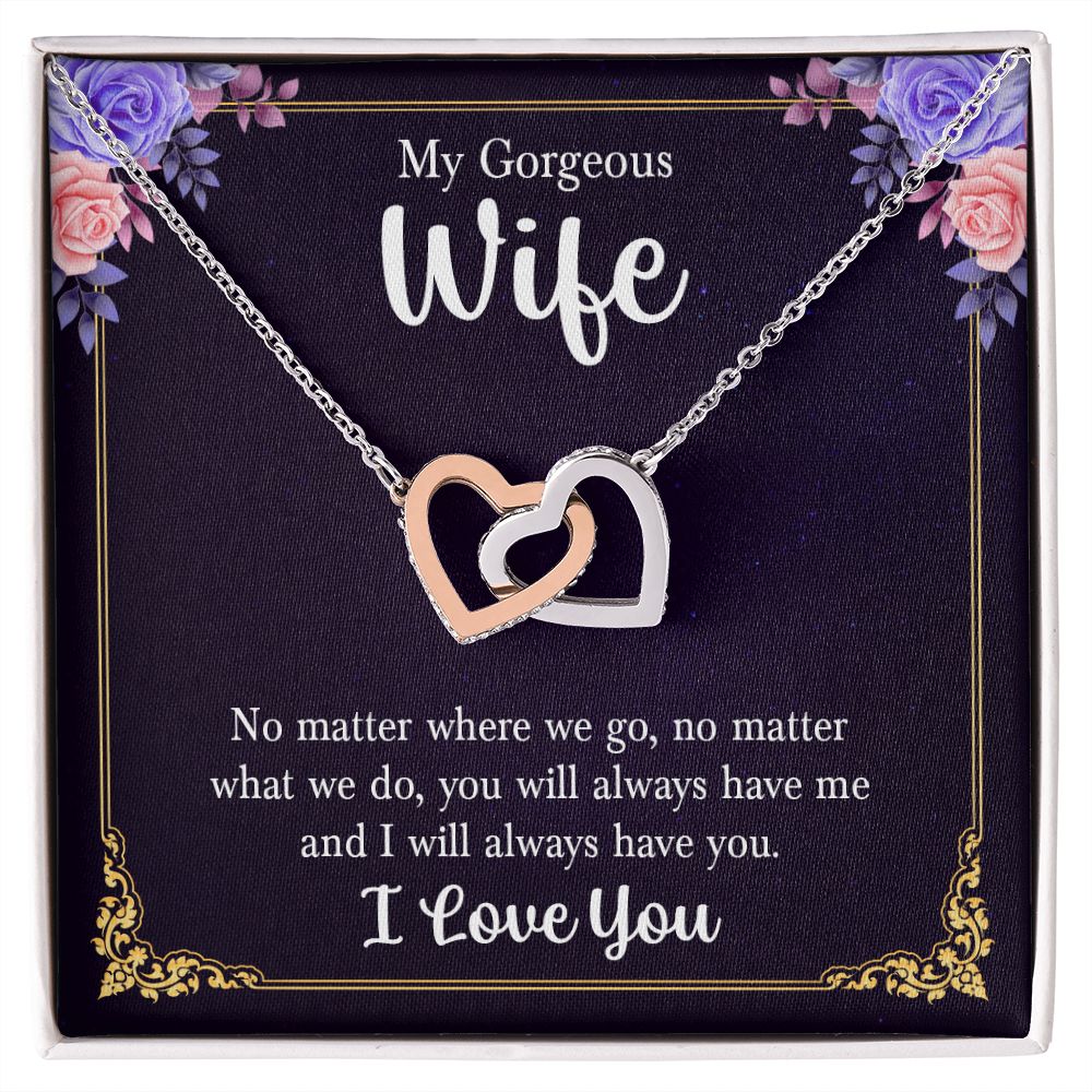 Birthday Gifts For Wife, Necklace Gifts For Wife From Husband, To My Wife Jewelry For Women , To My Wife Necklace  from Husband Wedding Anniversary Present For Wife, Beautiful Wife Jewelry Christmas15 Interlocking Hearts Necklace