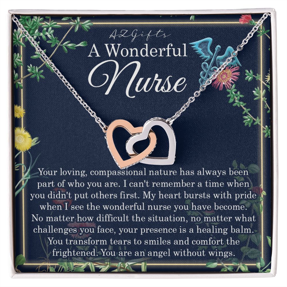 A Wonderful Nurse Interlocking Hearts Necklace