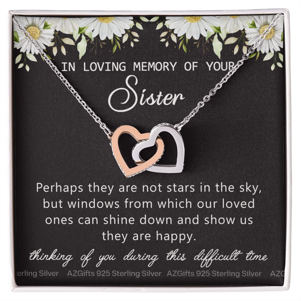 Loss Of Sister Necklace Gift, Sympathy Loss Of Sister, Sympathy Gift Box, Loss Of Sister Necklace, Loss Of Sister, Loss Of Sister Gift, Condolence Gifts, Remembrance Necklace for Women Interlocking Hearts Necklace
