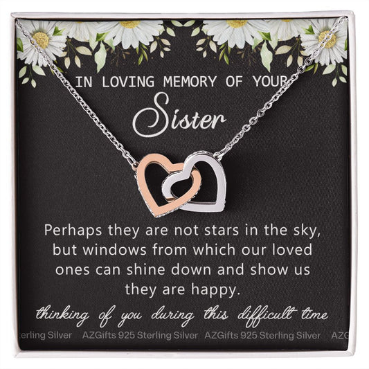 Loss Of Sister Necklace Gift, Sympathy Loss Of Sister, Sympathy Gift Box, Loss Of Sister Necklace, Loss Of Sister, Loss Of Sister Gift, Condolence Gifts, Remembrance Necklace for Women Interlocking Hearts Necklace