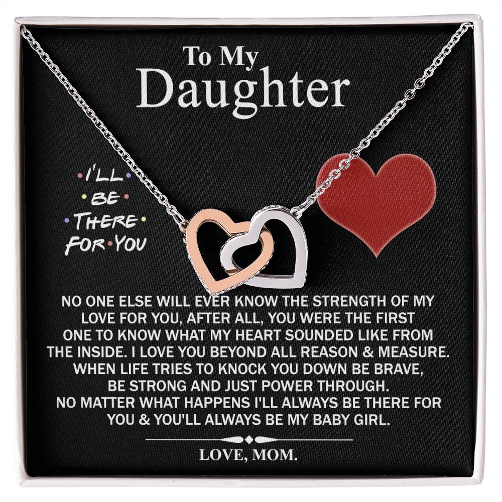 Mother Daughter Gift Ideas, To My Daughter Gift Necklace from Mom, Jewelry Pendant Present for Daughter, Birthday Christmas Gift Graduation Gifts for Daughters, Mother and Daughter Necklace 2138 Interlocking Hearts Necklace