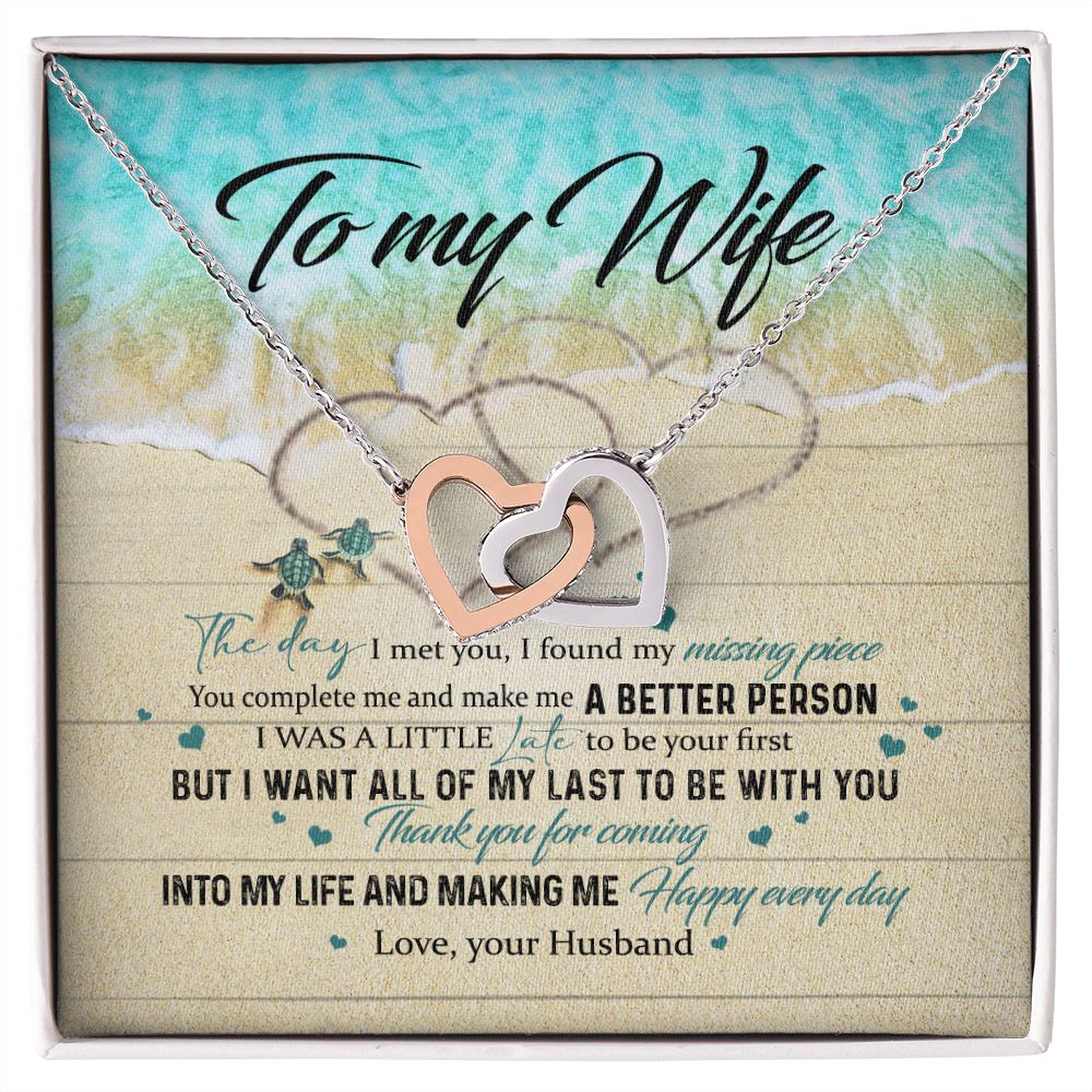 To My Wife Gift Alluring Necklace Valentines Gift For Wife Necklace For Women Interlocking Hearts Necklace