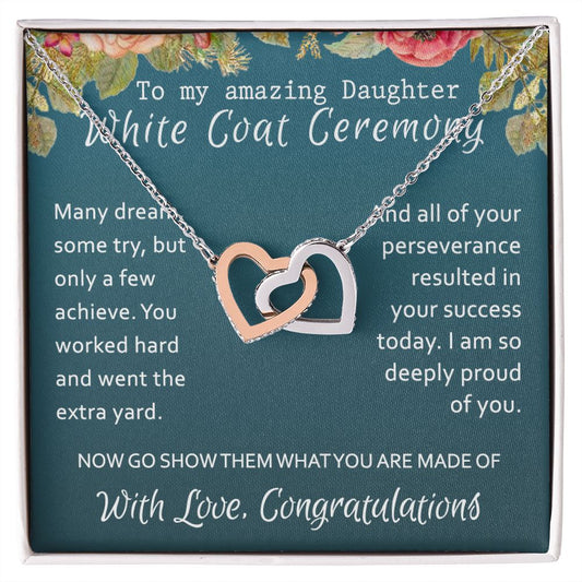 White Coat Ceremony Gift Necklace Medical School Graduation Student Ceremony New Doctor Graduation Gift For Doctor Residency Gifts Necklace For Girl, Pendant For for Her Daughter Sister Interlocking Hearts Necklace