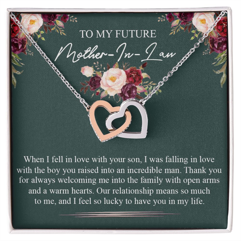 Mother in Law Necklace, Jewelry for Women, Future Mother in Law Gifts from Daughter in Law, Mother of Bride Gifts For Mother in Law, Birthday Gifts For Mother In Law From Daughter In Law5 Interlocking Hearts Necklace
