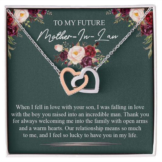 Mother in Law Necklace, Jewelry for Women, Future Mother in Law Gifts from Daughter in Law, Mother of Bride Gifts For Mother in Law, Birthday Gifts For Mother In Law From Daughter In Law5 Interlocking Hearts Necklace