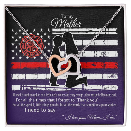 Mom Necklace Gifts for Mom from Daughter to Mom Gifts for Mothers Day from Daughter, To My Mom Necklace from Daughter to Mom Birthday Gifts Necklace with Message Card and Gift Box2233 Interlocking Hearts Necklace